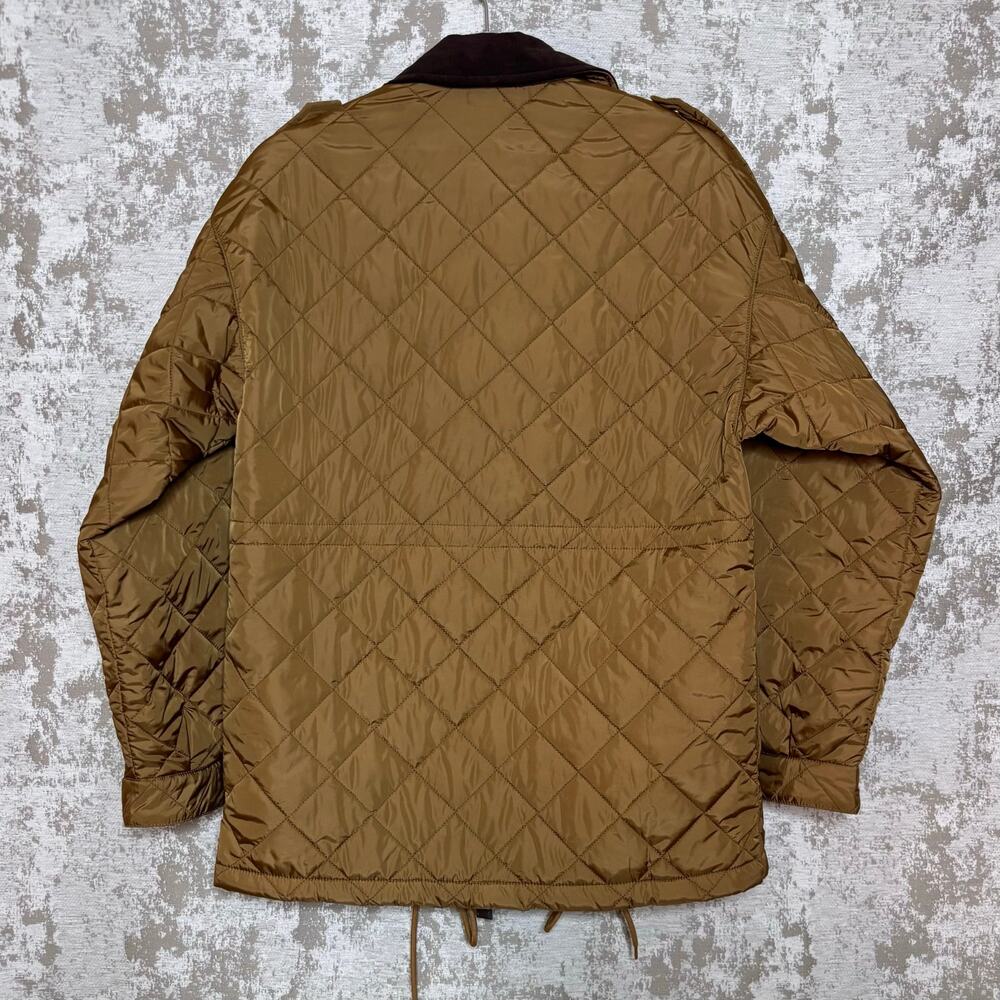 Prada Lightweight Re-Nylon Quilted Blouson Corduroy Collar Jacket in Cork Beige - Picture 3 of 8